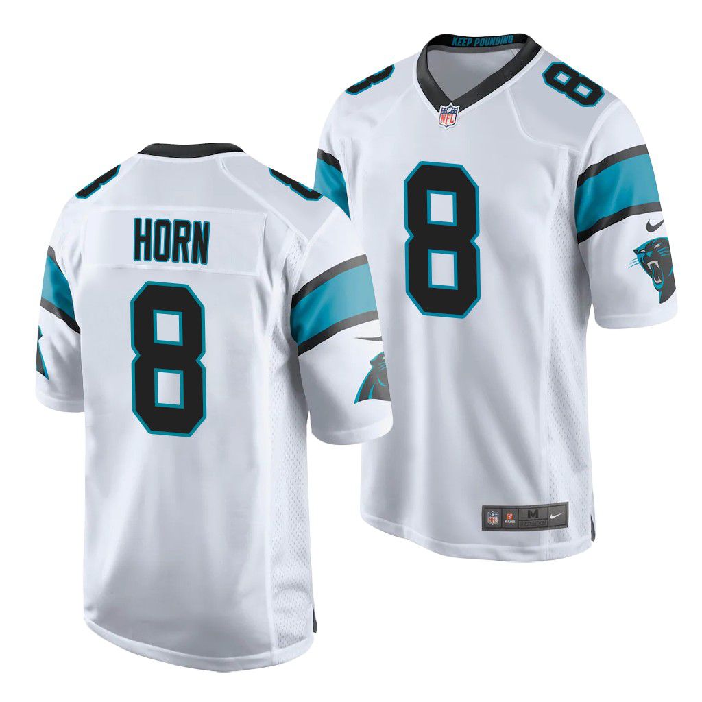 Men Carolina Panthers 8 Jaycee Horn Nike White Game Player NFL Jersey